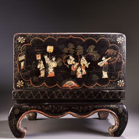 Lacquerware Gold Drawing Character Story Pattern Lid Box