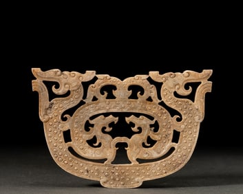 Jade Carved Dragon Pattern Bi
