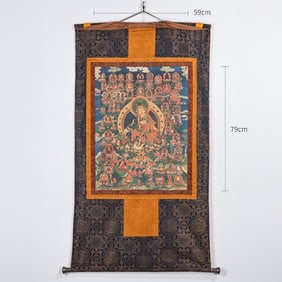 Colour Painted Padmasambhava Pattern Tangka