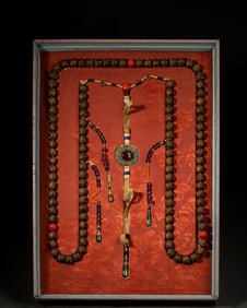 Agarwood Inlaid Gilt Bronze Ceremonial Necklace
