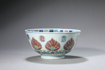 A Doucai 'Sanskrit and Floral' Bowl