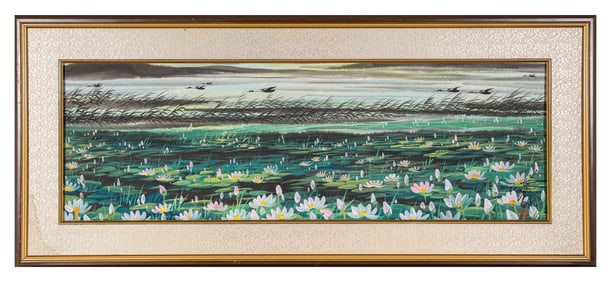 Lin Fengmian (1900-1991), attributed to, Geese in Lotus Pond