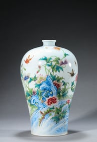 A Famille-Rose 'Butterfly-and-Flower' Meiping
