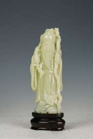 A White Jade Figure of God of Longevity