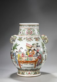 A Famille-Rose 'Narrative Scene' Zun
