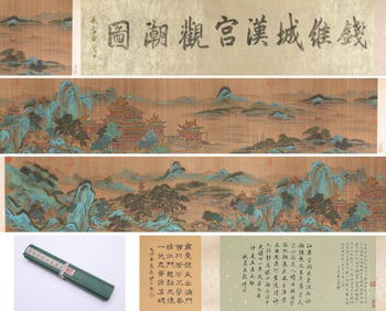 Qian Weicheng (1720-1772), attributed to, Viewing Tide at Han Palace Handscroll