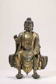 A Gilt-Bronze Seated Figure of Avalokiteshvara