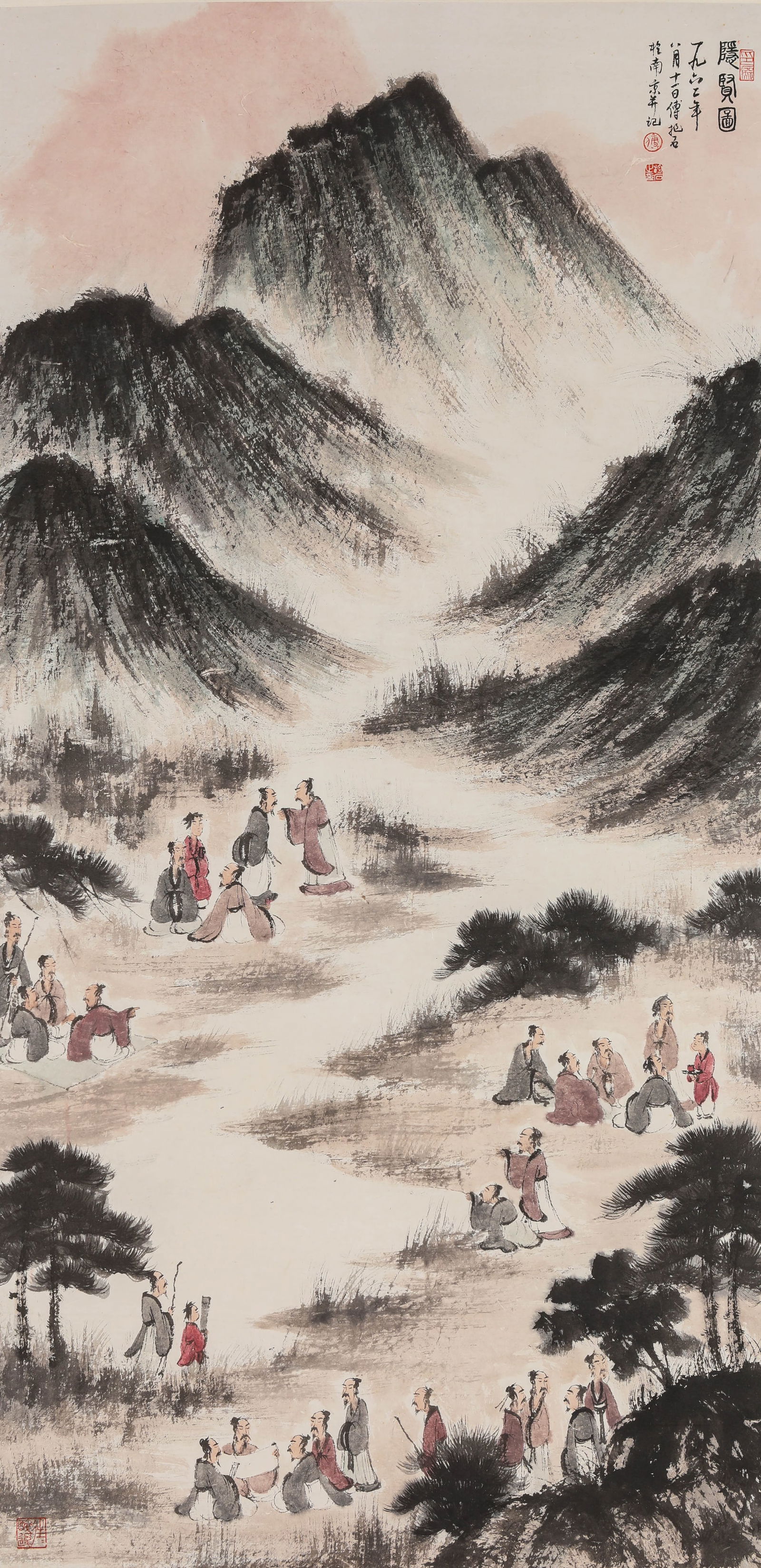 Fu Baoshi (1904-1965), attributed to, Recluse Scholar: Fu Baoshi (1904-1965), attributed to, Recluse Scholar (68 x 138cm)