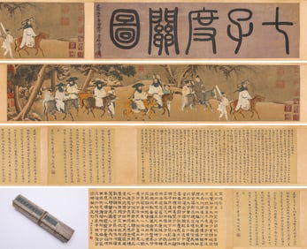 Zhao Mengfu (1254-1322), attributed to, Seven Scholars of Jian'an Crossing the Pass
