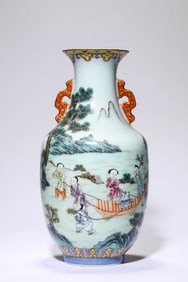 A Famille-Rose 'Children at Play' Vase