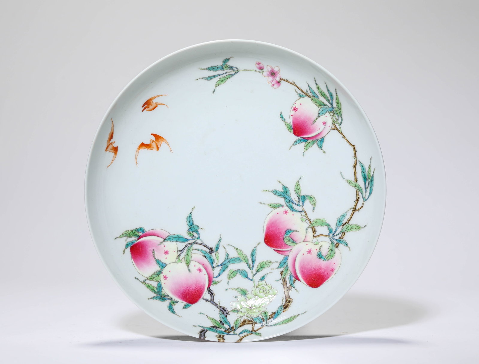 A Famille-Rose 'Longevity' Dish: A Famille-Rose 'Longevity' Dish (18.3 x 3.6cm)