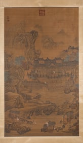 Zhang Zeduan (act. 12th century), attributed to, Mountain Stream and Water Mill