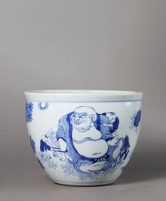 A Blue and White 'Five Sons Achieving Success' Jar