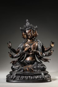 A Lacquered Bronze Figure of Buddha