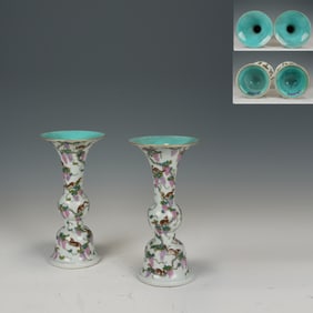 Famille Rose Squirrel with Grapes Pattern Porcelain Flower Pot