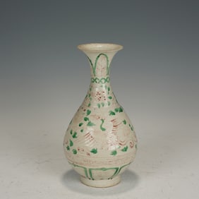 Old Kiln Bird Pattern Porcelain Vase