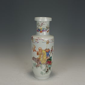 Famille Rose Character Story Pattern Porcelain Vase