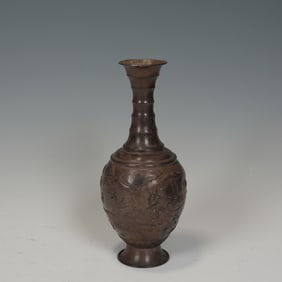 Silver Carved Character Story Pattern Vase