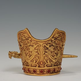 Gilt Bronze Carved Dragon Pattern Hairpin