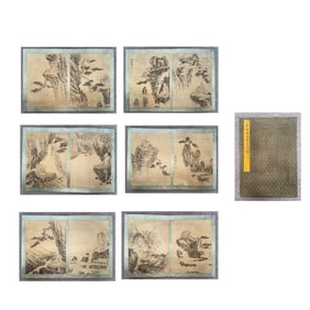 Chinese Drawing Landscape and Arhat Painting Album,Shi Tao Mark