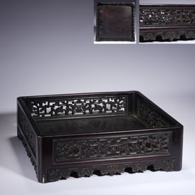 Red Sandalwood Carved Dragon Pattern Pallet