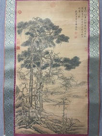 Chinese Drawing Landscape and Tree Painting,Li Cheng Mark