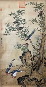 Chinese Drawing Flower and Bird Painting,Lv Ji Mark