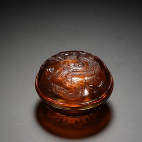 Glassware Carved Dragon Pattern Lid Box
