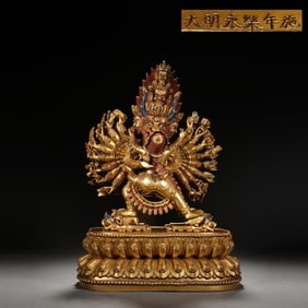 Gilt Bronze Yamantaka Figure