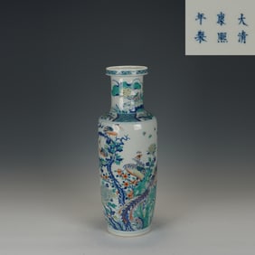 Doucai Flower and Phoenix Pattern Porcelain Vase