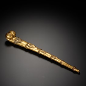 Gilt Bronze Carved Flower Pattern Ornament