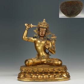 Gilt Bronze Manjushri Figure