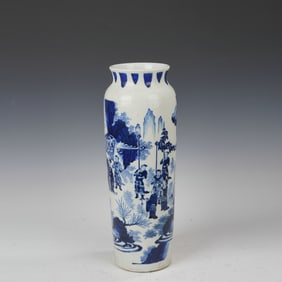Blue and White Character Story Pattern Porcelain Vase