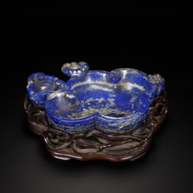 Lapis Carved Reishi Mushroom Shape Washer