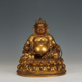 Gilt Bronze Yellow Jambala Figure