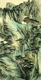 A CHINESE HAND PAINTING WITH THE MARK OF XIE ZHILIU