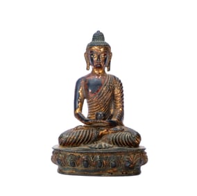 A GILT-BRONZE FIGURE OF BUDDHA