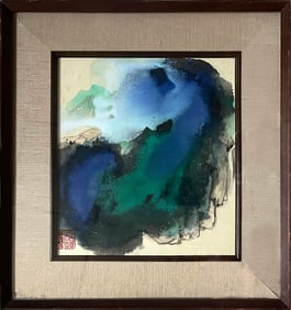 A CHINESE HAND PAINTING WITH THE MARK OF ZHANG DAQIAN