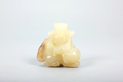 A HETIAN JADE FIGURE OF MANJUSHRI