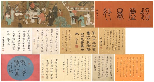 A CHINESE LONG SCROLL HAND PAINTING WITH THE MARK OF ZHOU WENJU