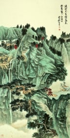 A CHINESE HAND PAINTING WITH THE MARK OF XIE ZHILIU