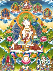 A THANGKA DEPICTING WHITE TARA