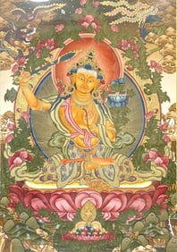 A THANGKA DEPICTING MANJUSRI