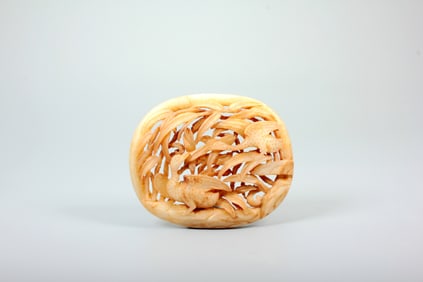 A HETIAN JADE 'BIRDS'TILE