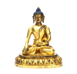 A GILT-BRONZE FIGURE OF BUDDHA