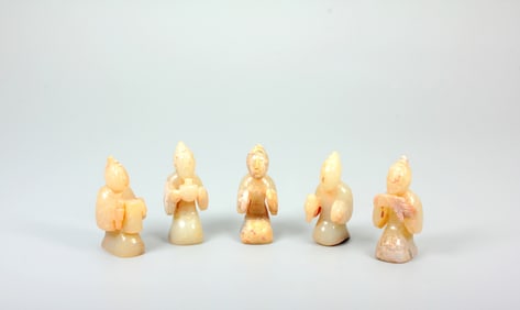 A SET OF HETIAN JADE FIGURINES