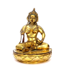 A GILT-BRONZE FIGURE OF BUDDHA