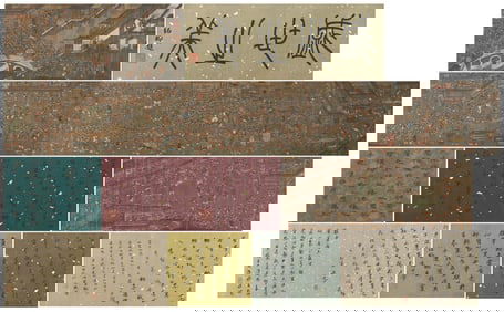 A CHINESE LONG SCROLL HAND PAINTING WITH THE MARK OF ZHANG ZEDUO