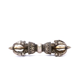 A SILVER CROSS VAJRA