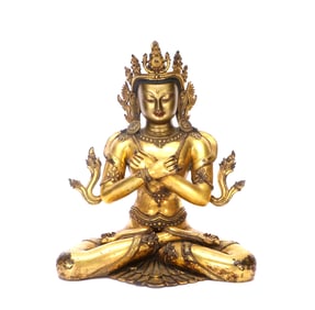 A GILT-BRONZE FIGURE OF BUDDHA